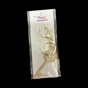 Pastels Gold Keychain/Bag charm with Crystal Accents